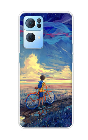 Riding Bicycle to Dreamland Oppo Reno7 Pro 5G Back Cover
