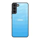 Wavy Blue Pattern Samsung Galaxy S22 5G Glass Back Cover Online