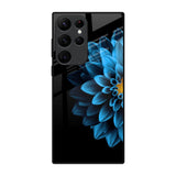 Half Blue Flower Samsung Galaxy S22 Ultra 5G Glass Back Cover Online