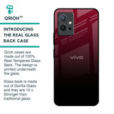 Wine Red Glass Case For Vivo Y75 5G