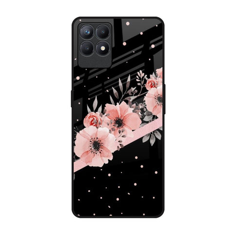 Floral Black Band Realme Narzo 50 Glass Back Cover Online
