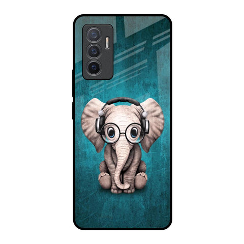 Adorable Baby Elephant Vivo V23e 5G Glass Back Cover Online