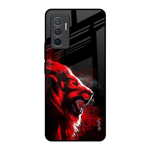 Red Angry Lion Vivo V23e 5G Glass Back Cover Online
