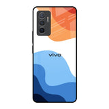 Wavy Color Pattern Vivo V23e 5G Glass Back Cover Online