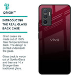 Wine Red Glass Case For Vivo V23e 5G