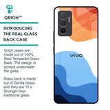 Wavy Color Pattern Glass Case for Vivo V23e 5G