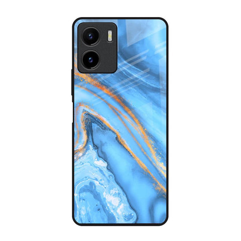 Vibrant Blue Marble Vivo Y15s Glass Back Cover Online