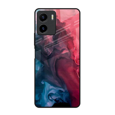 Blue & Red Smoke Vivo Y15s Glass Back Cover Online