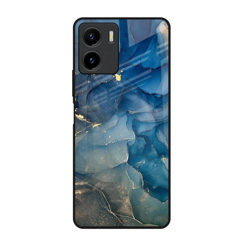Blue Cool Marble Vivo Y15s Glass Back Cover Online