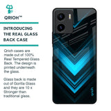 Vertical Blue Arrow Glass Case For Vivo Y15s