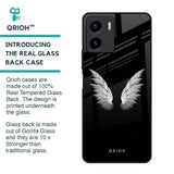 White Angel Wings Glass Case for Vivo Y15s