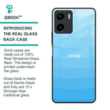 Wavy Blue Pattern Glass Case for Vivo Y15s