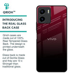 Wine Red Glass Case For Vivo Y15s