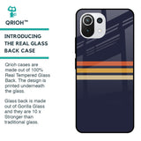 Tricolor Stripes Glass Case For Mi 11 Lite NE 5G