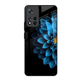 Half Blue Flower Mi 11i HyperCharge Glass Back Cover Online