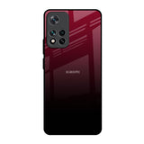 Wine Red Mi 11i HyperCharge Glass Back Cover Online