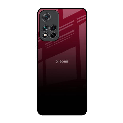 Wine Red Mi 11i HyperCharge Glass Back Cover Online