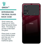 Wine Red Glass Case For Poco M4 Pro