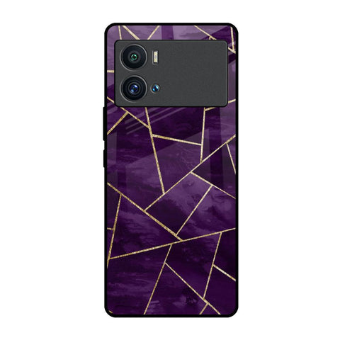 Geometric Purple iQOO 9 Pro Glass Back Cover Online