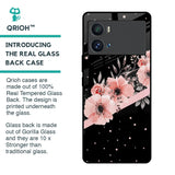 Floral Black Band Glass Case For iQOO 9 Pro