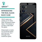 Sleek Golden & Navy Glass Case for iQOO 9 Pro