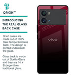 Wine Red Glass Case For iQOO 9 Pro