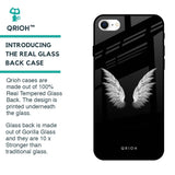 White Angel Wings Glass Case for iPhone SE 2022