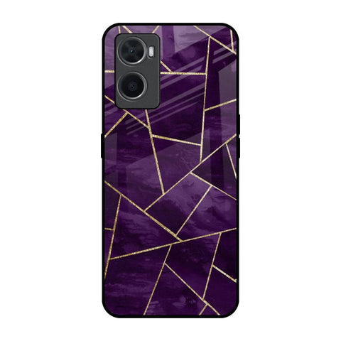 Geometric Purple Oppo A96 Glass Back Cover Online