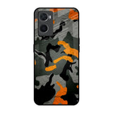 Camouflage Orange Oppo A96 Glass Back Cover Online