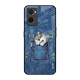 Kitty In Pocket Oppo A96 Glass Back Cover Online