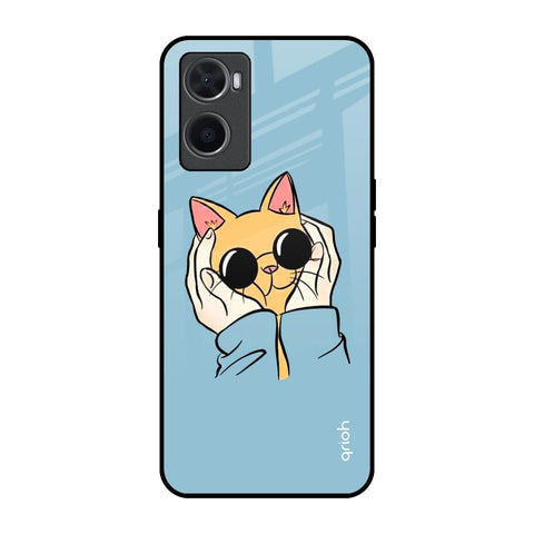 Adorable Cute Kitty Oppo A96 Glass Back Cover Online