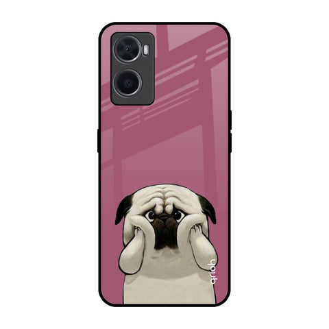 Funny Pug Face Oppo A96 Glass Back Cover Online