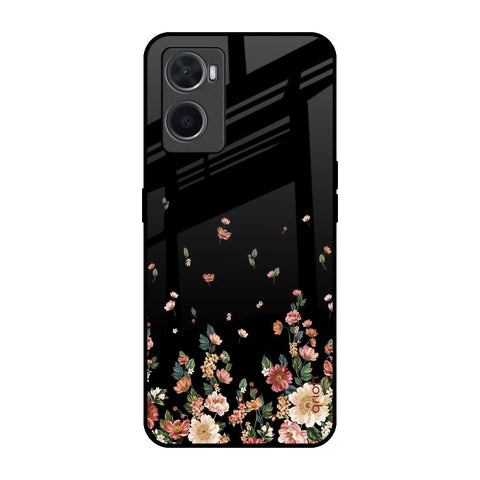 Floating Floral Print Oppo A96 Glass Back Cover Online