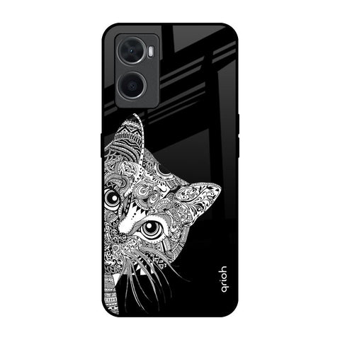 Kitten Mandala Oppo A96 Glass Back Cover Online