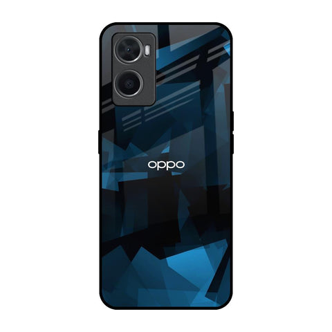 Polygonal Blue Box Oppo A96 Glass Back Cover Online