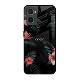 Tropical Art Flower Oppo A96 Glass Back Cover Online