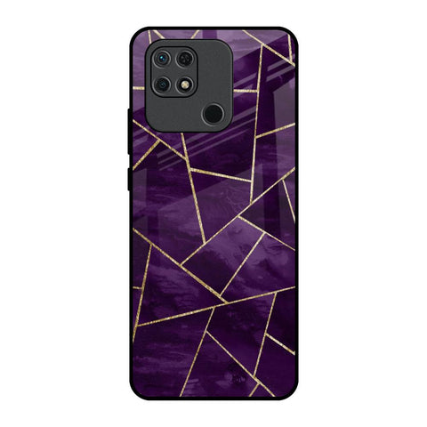 Geometric Purple Redmi 10 Glass Back Cover Online
