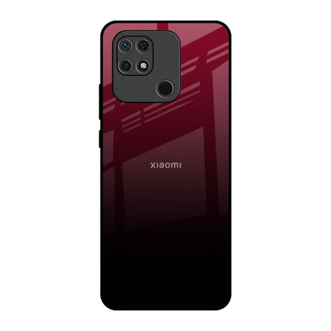 Wine Red Redmi 10 Glass Back Cover Online