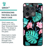 Tropical Leaves & Pink Flowers Glass Case for OnePlus 10 Pro