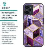 Purple Rhombus Marble Glass Case for Realme C31