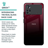 Wine Red Glass Case For Poco X4 Pro 5G