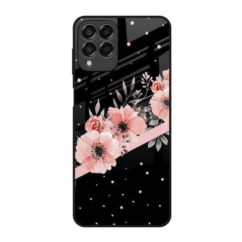 Floral Black Band Samsung Galaxy M33 5G Glass Back Cover Online