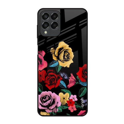 Floral Decorative Samsung Galaxy M33 5G Glass Back Cover Online