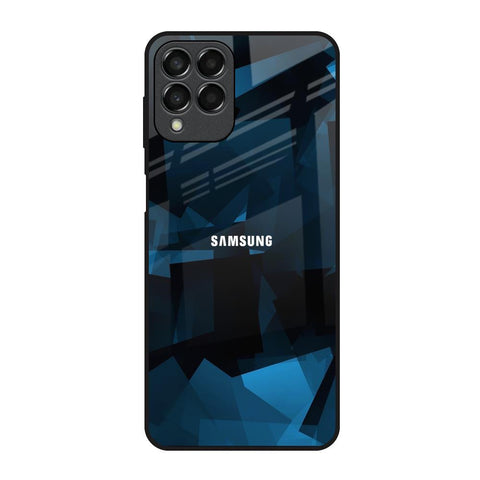 Polygonal Blue Box Samsung Galaxy M33 5G Glass Back Cover Online