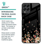 Floating Floral Print Glass Case for Samsung Galaxy M33 5G