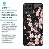 Black Cherry Blossom Glass Case for Samsung Galaxy M33 5G