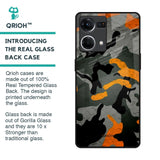 Camouflage Orange Glass Case For OPPO F21 Pro