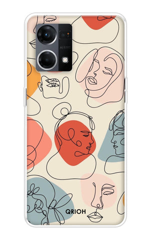 Abstract Faces Oppo F21 Pro Back Cover