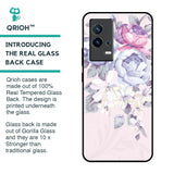 Elegant Floral Glass Case for IQOO 9 5G