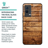 Wooden Planks Glass Case for IQOO 9 5G